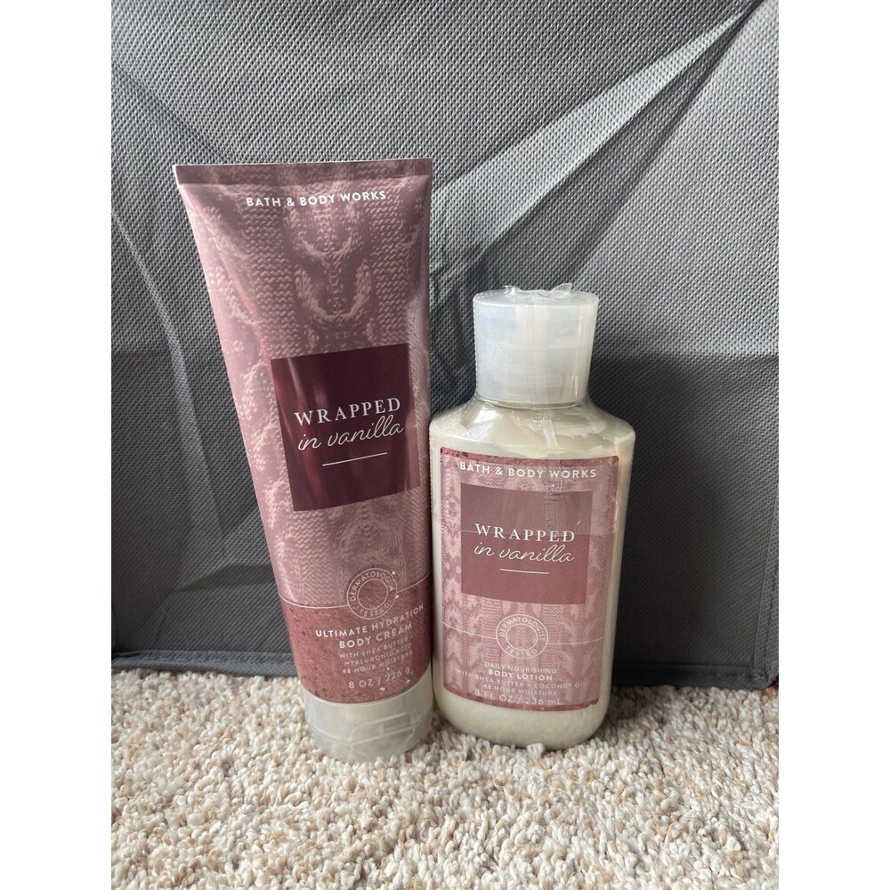 Bath and Body Works Wrapped in Vanilla bundle (Cream, lotion)